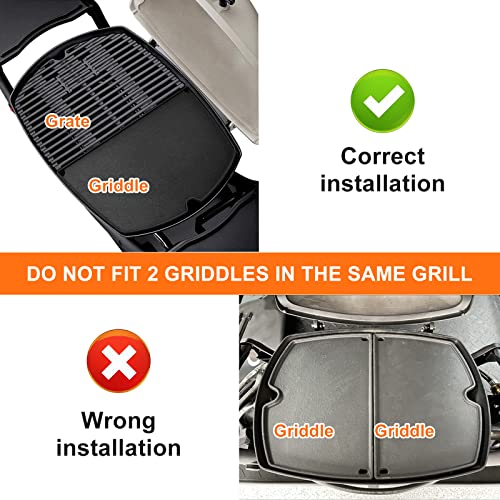 Utheer 6558 Cast Iron Griddle for weber Q1200 Q1000 Series Gas Grills, 12.6 x 8.6 inch Cooking Griddle Plate Replacement Parts for Q100 Q120 Q140 Q1400 Series Gas Grills Accessories - Image 5