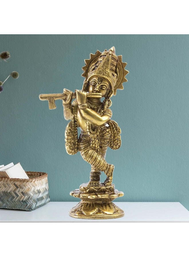 Mohan Jodero Mohan Joder Beautiful Elegant Brass Lord Krishna Statue for Home Decor - Image 1