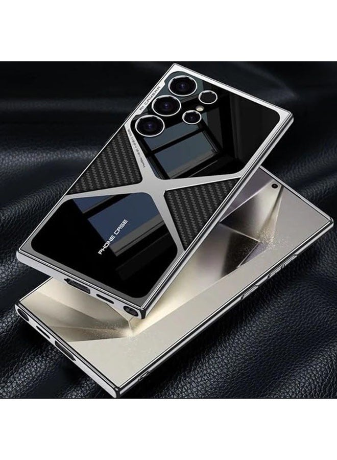 عام حافظة لجهاز سامسونج جالاكسي S24 Ultra، مصنوعة من TPU الفائق النعومة ومضادة للصدمات، بتصميم أعمال درع الكربون، بدون قلم. - Image 2