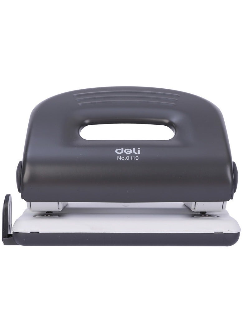 Deli E0119 80mm Hole Distance Φ6mm Hole Diameter Plastic+Metal Two-hole Punch Max. 25 Sheets, Warm Gray/Black Gray/Light Blue Asst. 1PCS/Color Box - Perfect for Office & School Use - Image 3