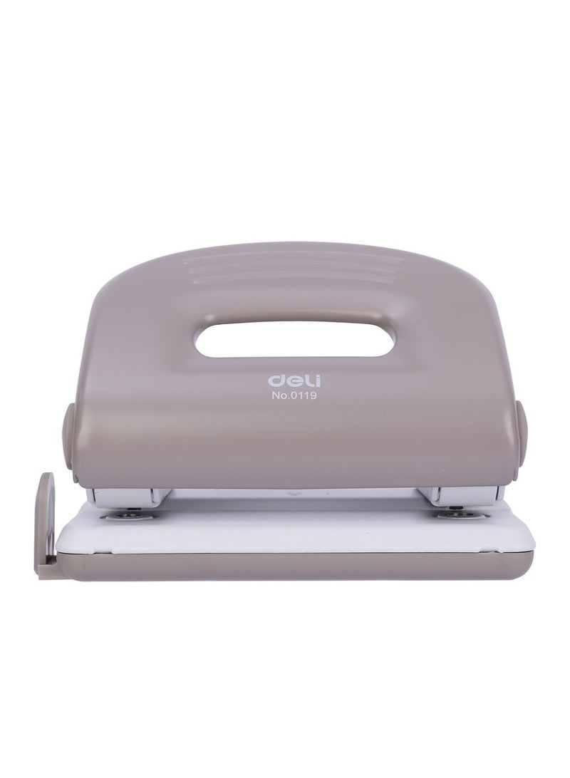 Deli E0119 80mm Hole Distance Φ6mm Hole Diameter Plastic+Metal Two-hole Punch Max. 25 Sheets, Warm Gray/Black Gray/Light Blue Asst. 1PCS/Color Box - Perfect for Office & School Use - Image 4