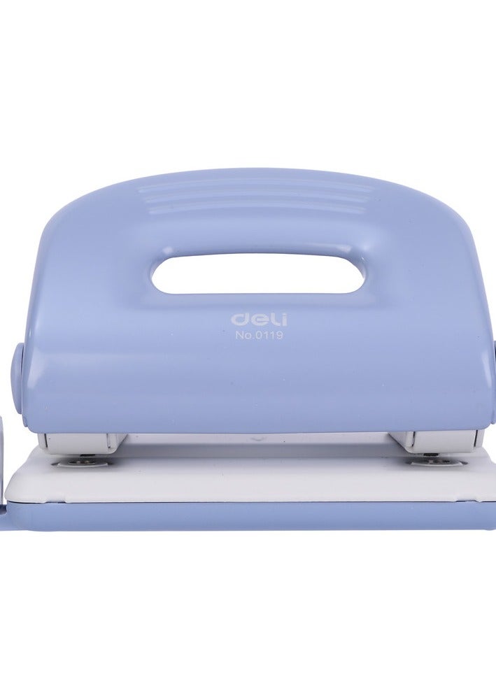 Deli E0119 80mm Hole Distance Φ6mm Hole Diameter Plastic+Metal Two-hole Punch Max. 25 Sheets, Warm Gray/Black Gray/Light Blue Asst. 1PCS/Color Box - Perfect for Office & School Use - Image 5