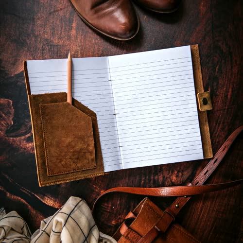 Modest Goods Travel Journal Series by Modest Goods - Refillable Leather Cover and A5 Notebook - Travel Accessories for Men & Women - Great for Traveler Adventure Journal, Vacation Scrapbook, Planner (World Map) - Image 5