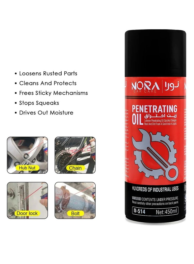 Nora Rust and Deposit Remover Spray for Metal Joint Lubrication and Protection Against Moisture and Corrosion - 450ml  - Image 3