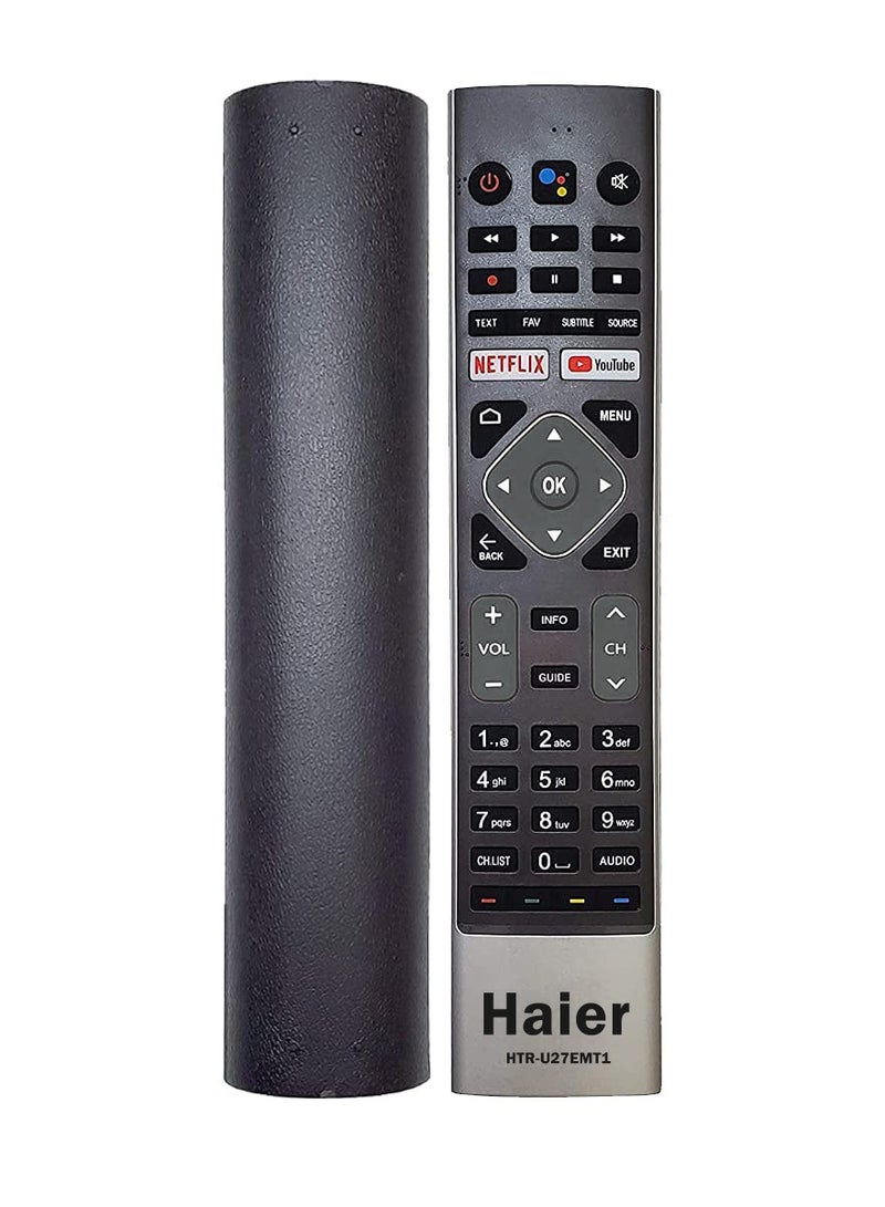 HAIER TV Remote Control with Google Assistant Bluetooth Voice Command Haier Remote Android tv with Netflix YouTube hot Keys Pairing Must Compatible with HTR-U27E - Image 1