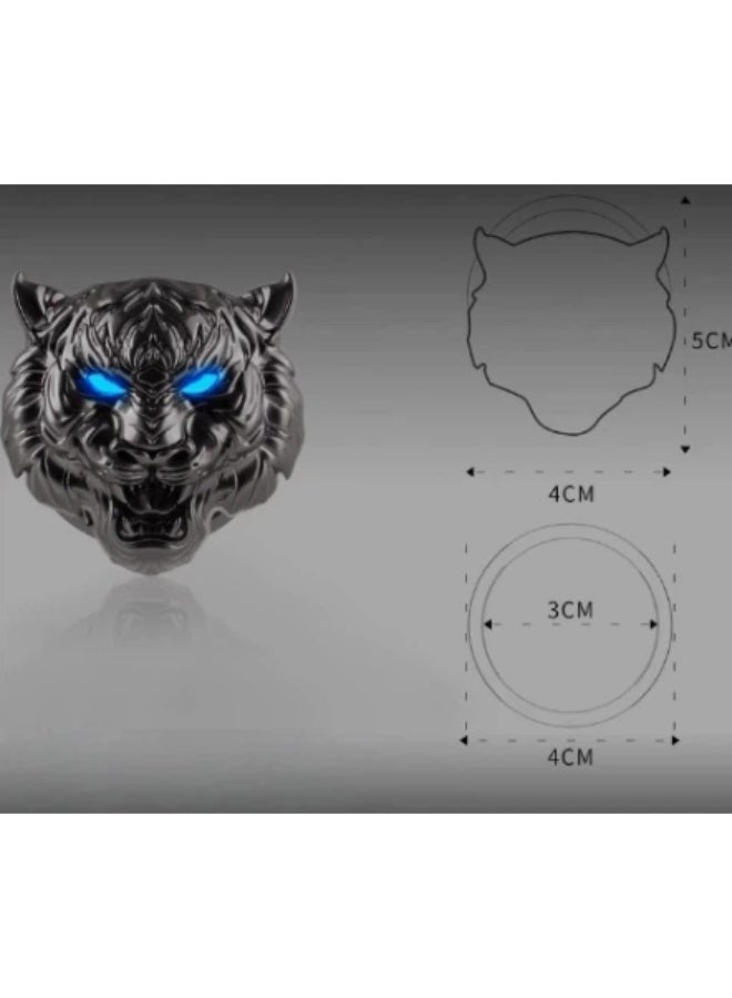 3D Tiger Head Car Push Start Button Cover, 150° Rotatable Ignition Switch Decor Sticker, Aluminum Alloy One Key Start Stop Protector, Car Interior Modification Accessories, Inner Diameter 3cm, Outer Diameter 4cm - Image 2
