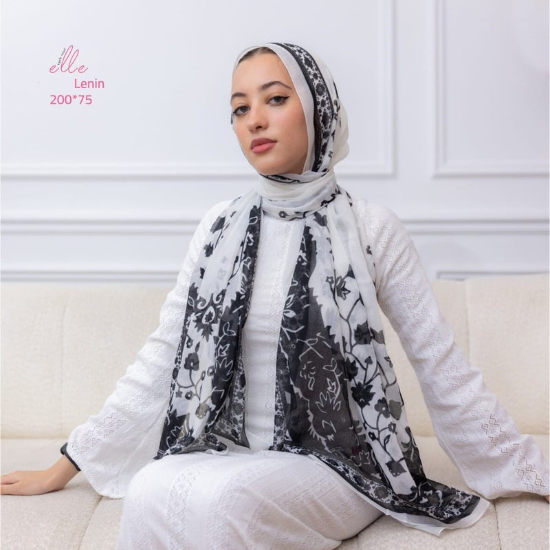طرحة وشاح حجاب إسلامي قطن لينين فاخر للنساء – تصميم أنيق للمناسبات والاستخدام اليومي – مقاس 200 × 75 سم