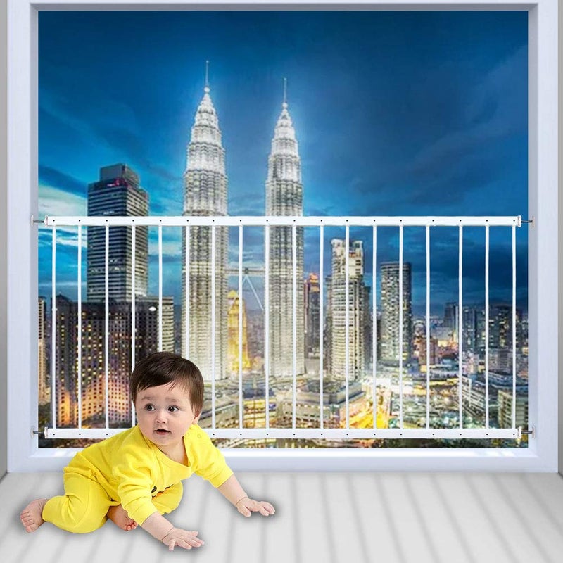 WAOWAO WAOWAO Window Safety Guards for Children Kids Child Toddler Pets Proof Extra Wide White Tension Security Window Guard Gate for Home Fit 866111181 Sliding Windows 4 Piece