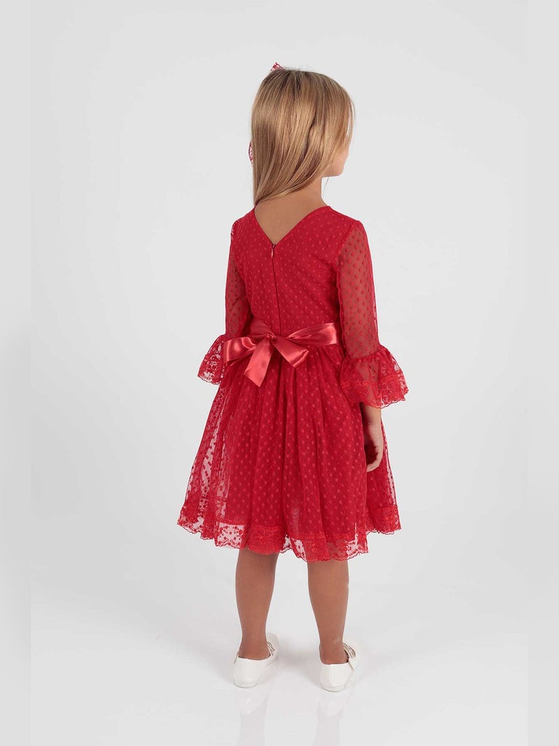 Ahenk Kids AHENGİM GIRL CHILDREN DRESS GIRL CHILDREN BUCKLE DRESS GIRL DRESS TULLE LACE DRESS AK2209  - Image 5