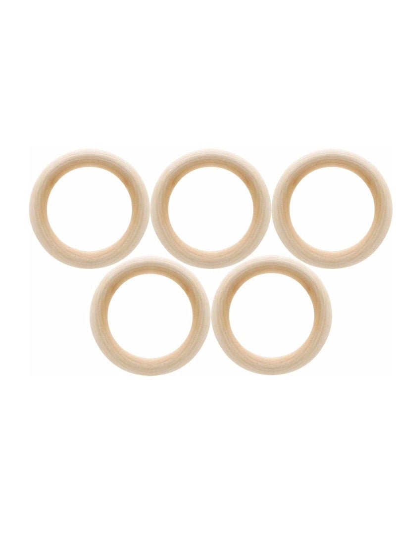 Excefore - 50 pcs Natural Wood Rings Smooth Unfinished Wooden Rings for for DIY Craft, Ring Pendant and Connectors Jewelry Making (1.2”,1.6”,2“,2.4”,2.8“) - Image 1