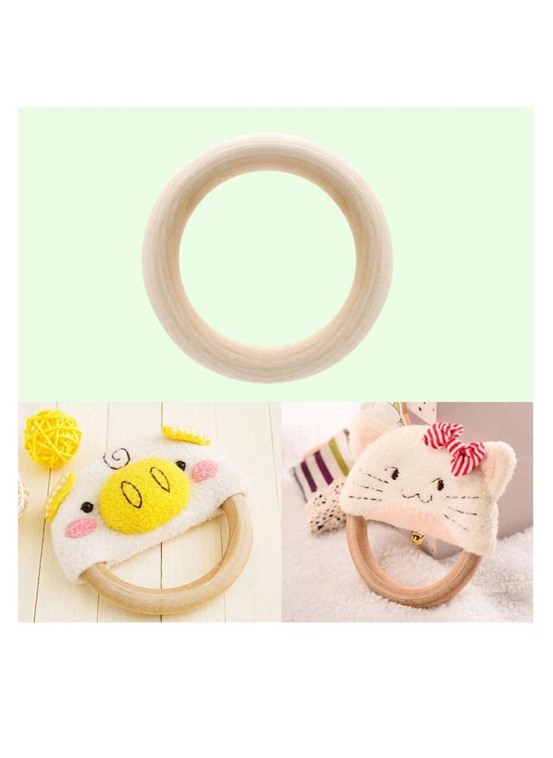 Excefore - 50 pcs Natural Wood Rings Smooth Unfinished Wooden Rings for for DIY Craft, Ring Pendant and Connectors Jewelry Making (1.2”,1.6”,2“,2.4”,2.8“) - Image 1