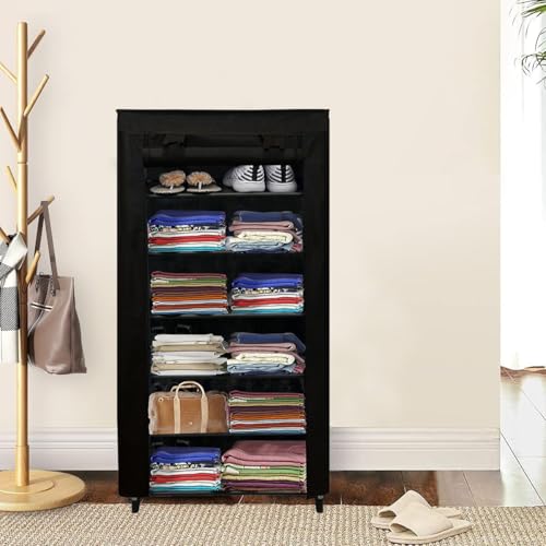 RAXON WORLD 6 Layer Black Space-Saver Collapsible Wardrobe: Maximize Your Space with Style - Image 5