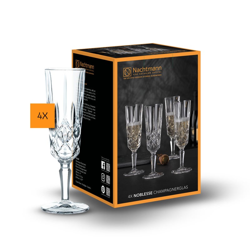 Nachtmann Spiegelau Noblesse Z109580 Champagne Glasses Set of 4 Glass Capacity Approx ml Transparent - Image 2