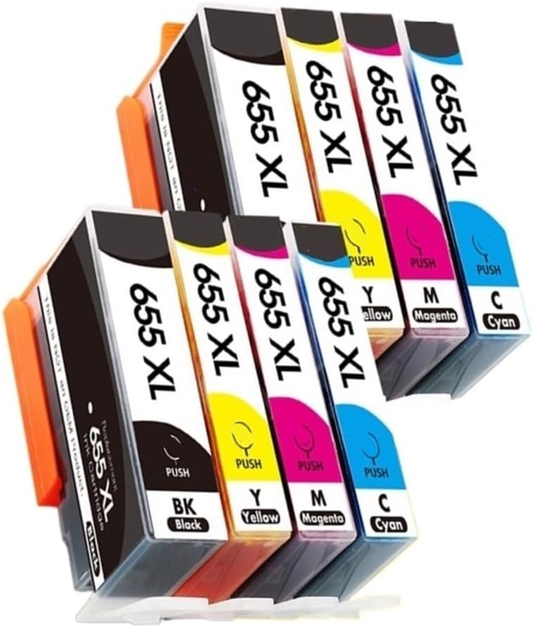8pcs Ink Cartridge for HP Deskjet 655 655XL 3525 5525 4615 4625 4525 6520 6525 6625 Printers - Image 1