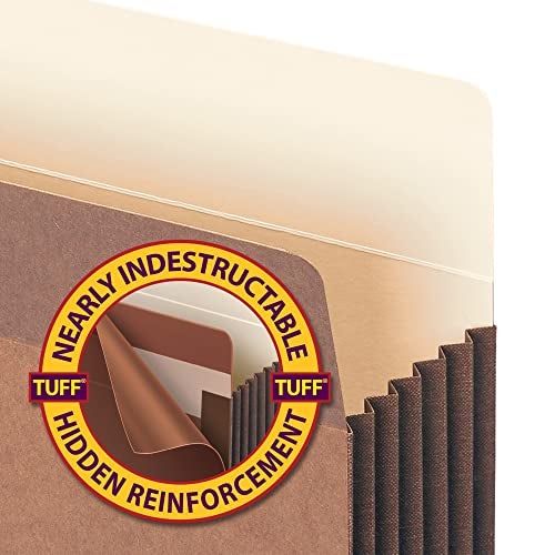 Smead Tuff Expanding Pockets, Set of 10 Accordion File Organizers for File Folders, Straight-Cut Tab, 5-1/4 inch Expansion, Letter Size, Office Supplies, Document Organizer (73390) - Image 3