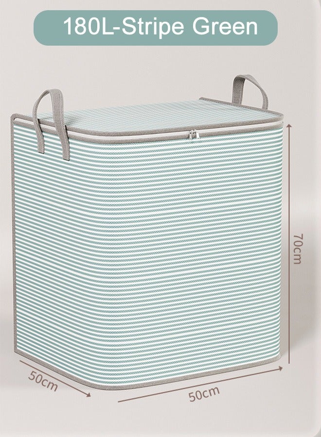 MLADEN 180L Large Storage Bags Foldable  Clothes Organizers Storage Containers with Durable Handle/Zipper Waterproof Clothes Storage Bins for Clothing  Blanket Comforters Bed Sheets Pillows and Toys - Image 2