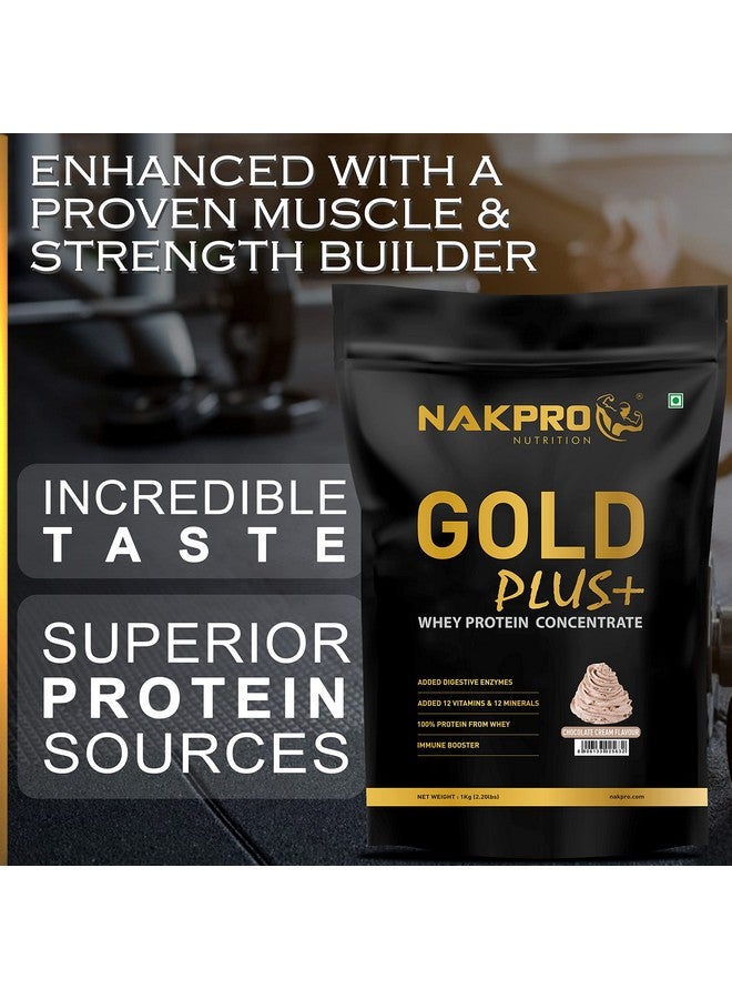 NAKPRO Gold Plus+ Whey Protein Concentrate with Digestive Enzymes | 25.46g Protein, 5.57g BCAA | Added Vitamins & Minerals (1 Kg, Chocolate Cream) - Image 5