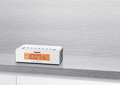 Sangean RCR-5 Digital AM/FM Clock Radio, White - Image 3