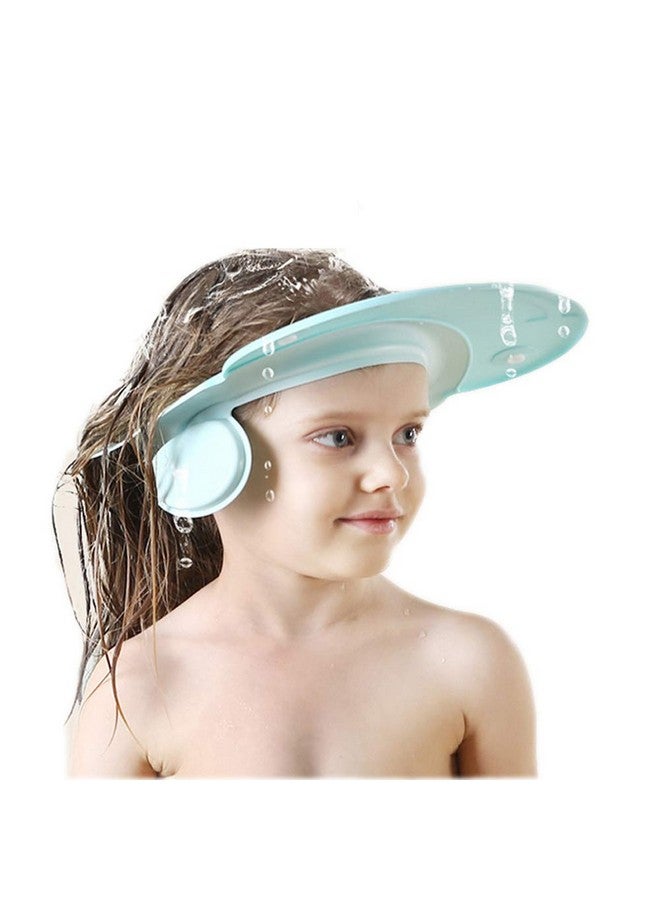 AMTOOCH Children Bath Shower Cap Wash Shampoo Visor Shield Hat Prevent Water Entering The Eyes And Ears Bathing Tub Head Hair Rinser Protection Kids Toddler Baby (Blue) - Image 1