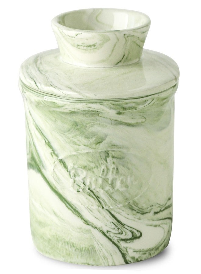 Howise Ceramic Butter Crock, 6 OZ Butter Keeper for Counter, French Butter Dish Big Capacity green - Image 1