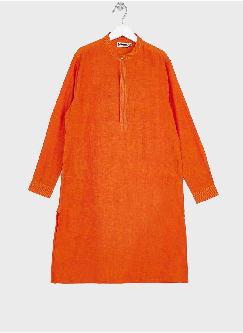 Fabindia - Kids Printed Jacket & Kurta Set - Image 1