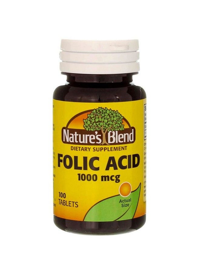 Nature's Blend - Nature`S Blend Folic Acid 1000Mcg Tablets 100 Count (2 Pack) - Image 1