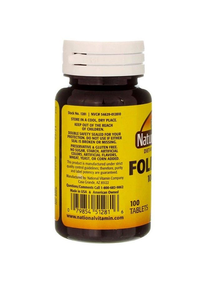 Nature's Blend - Nature`S Blend Folic Acid 1000Mcg Tablets 100 Count (2 Pack) - Image 1