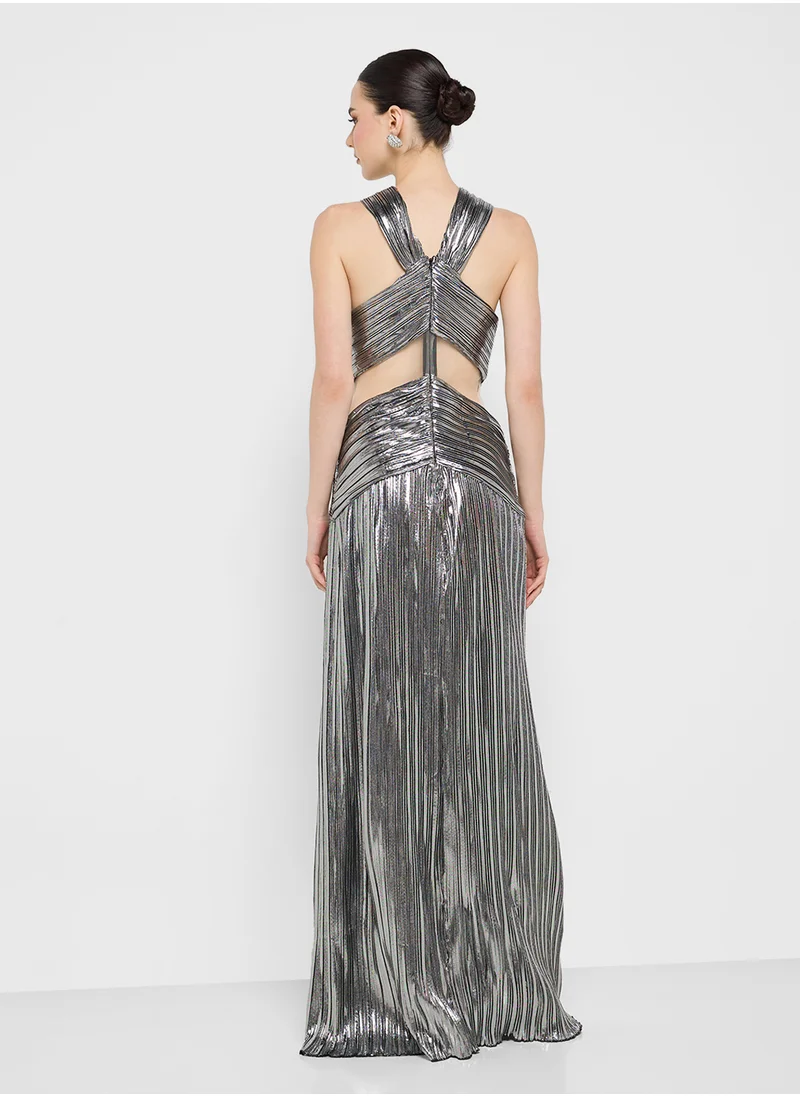 Ginger Boutique Metallic Halter Gown