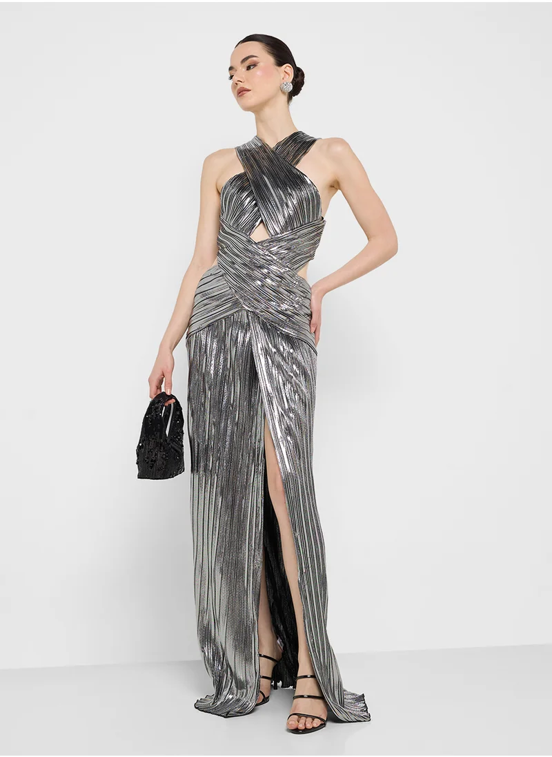Ginger Boutique Metallic Halter Gown