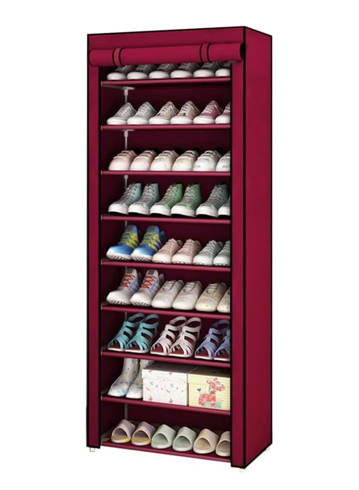 9 Shelves Canvas Shoe Cabinet Very Cool Design Very Practical in Home Bedroom Living Room - Image 1