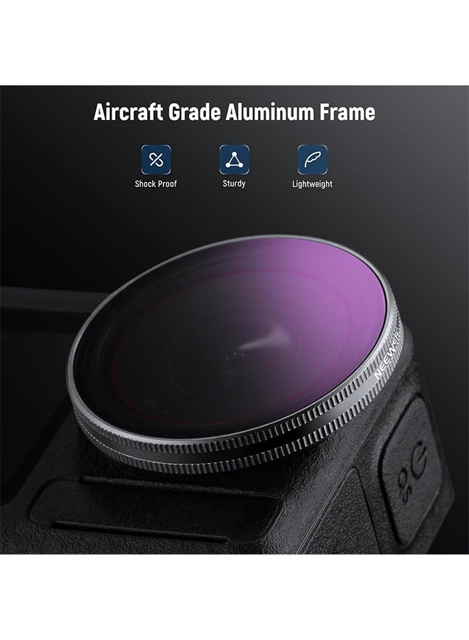 NEEWER Snap On ND Filter Set Compatible with DJI Osmo Action 3/4/5 Pro, 4 Pack ND8+ND16+ND32+CPL Neutral Density Polarizing Action Camera Accessories, Multicoated HD Optical Glass, FL-A76 - Image 5