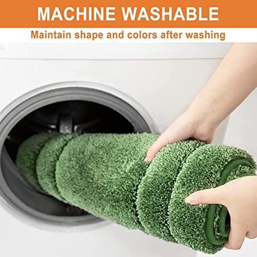 BEQHAUSE-Bathroom-Rugs-Non-Slip-Bath Mats for Bathroom Soft and Absorbent Polyester Bath Mat Machine Washable Quick Dry Shaggy Shower Mat for Bathrooms, Bathtub and Sink,16"x24",Green - Image 5