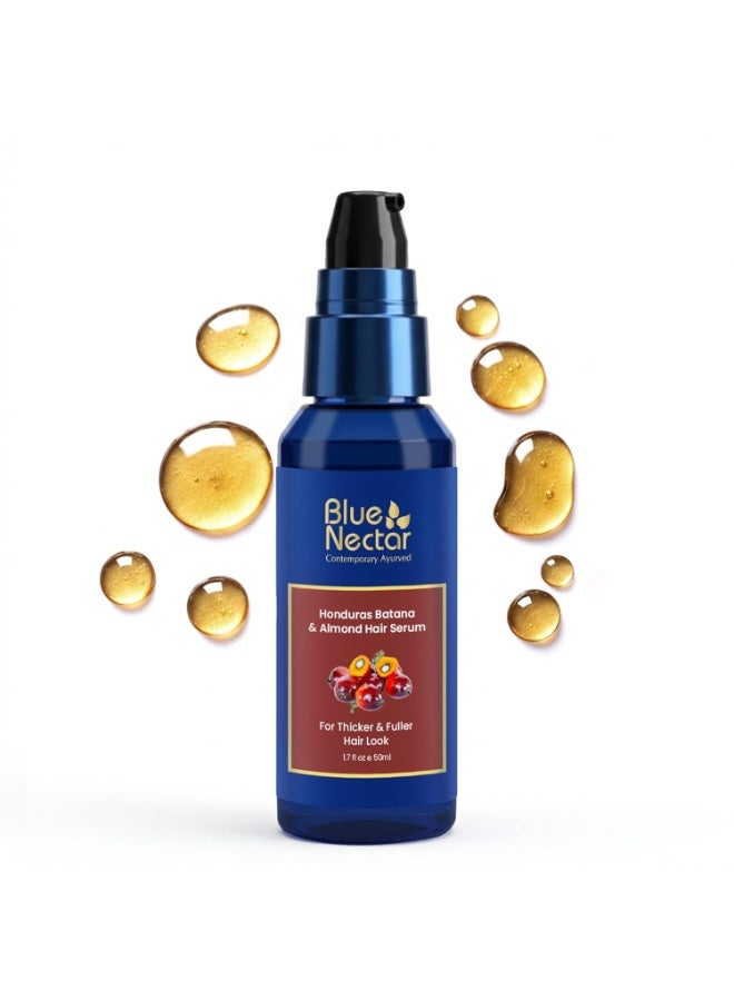 Blue Nectar Honduras Batana & Almond Hair Serum for Fuller & Thicker Hair | Plant Based Alternate to Redensyl | Advanced Hair Growth Serum for Dry & Frizzy Strands | For Women & Men (18 Herbs, 50ml) - Image 1