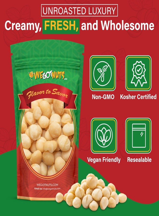 We Got Nuts Raw Deluxe Macadamia Nuts - 4 lbs - Shelled & Unsalted Premium Quality Kosher Raw Macadamia Nut Snack Pack By We Got Nuts - Natural Gourmet Fresh Macadamia Nuts Bulk - Packed In A Resealable Pouch Bag - Image 3