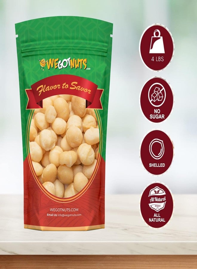 We Got Nuts Raw Deluxe Macadamia Nuts - 4 lbs - Shelled & Unsalted Premium Quality Kosher Raw Macadamia Nut Snack Pack By We Got Nuts - Natural Gourmet Fresh Macadamia Nuts Bulk - Packed In A Resealable Pouch Bag - Image 2