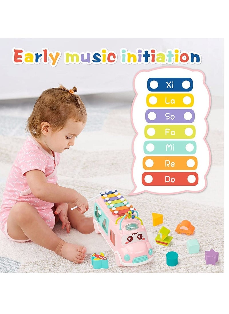 Baby Toy 12 18 Months, Music Bus Xylophone for Kids Toy, Baby Toys for 1 Year Old Boys and Girls with Building Blocks, Musical Toys for Toddlers 1 3, Early Educational Toys for Toddlers Gift - Image 2