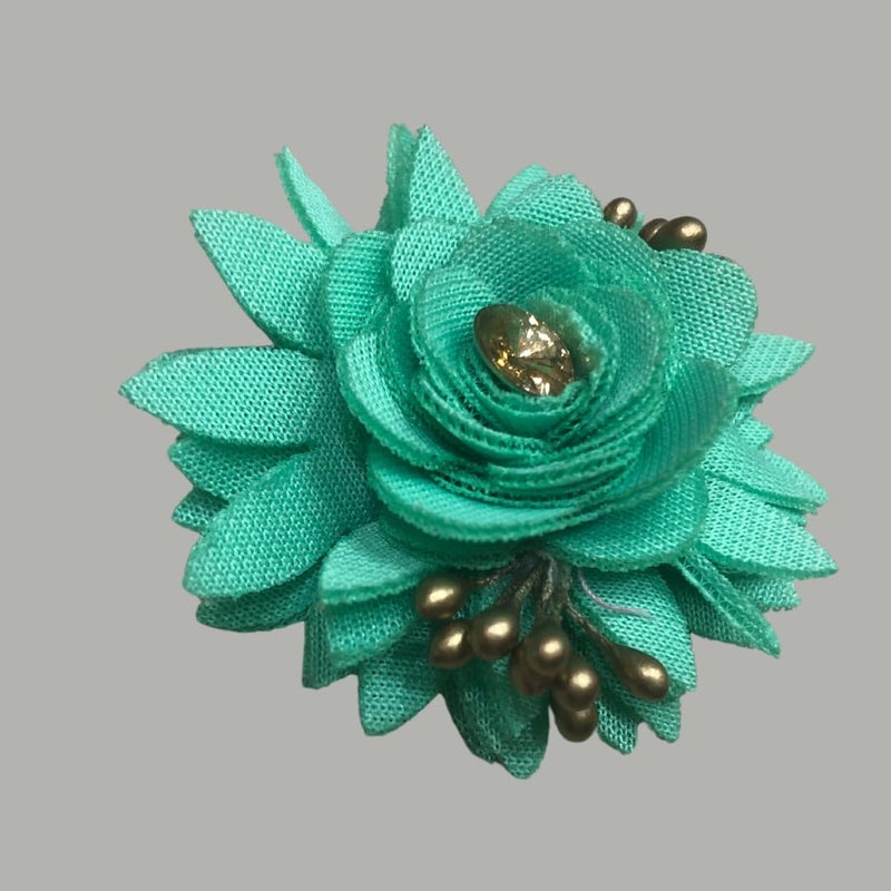 ALEVAN Beads Crafts Artificial Netted Fabric Rose Flowers with Buds and Stone for Home Decoration Dress Boutique DIY Art Craft Sea Green 72 - Image 5