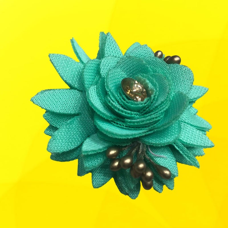 ALEVAN Beads Crafts Artificial Netted Fabric Rose Flowers with Buds and Stone for Home Decoration Dress Boutique DIY Art Craft Sea Green 72 - Image 4