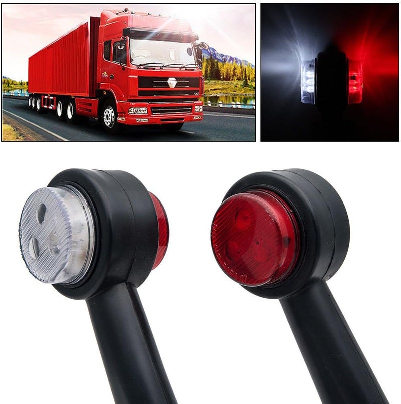 MASO 2X 8 LED Side Outline Stalk Marker Lights Lamp 12V Red White for Trailer Truck Caravan - Image 5