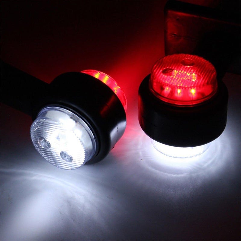 MASO 2X 8 LED Side Outline Stalk Marker Lights Lamp 12V Red White for Trailer Truck Caravan - Image 3