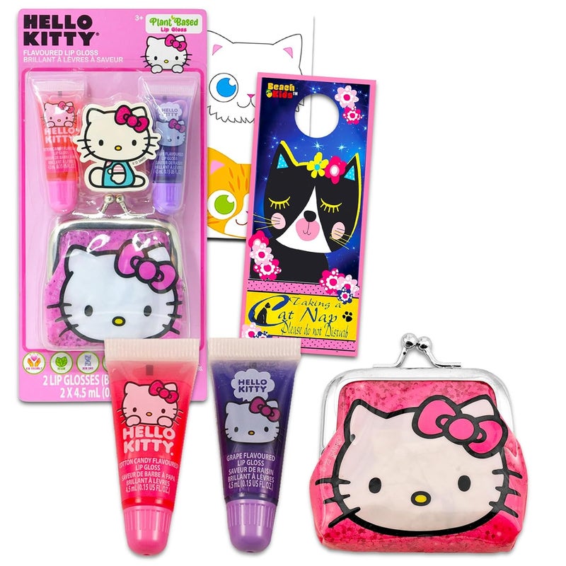 Hello Kitty Hello Kitty Lip Balm Tubes  Bundle with 2 Hello Kitty Lip Balms in Assorted Flavors for Party Favors Plus Coin Purse Stickers More  Hello Kitty Party Favors 