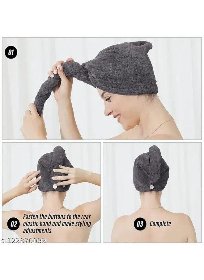 Fezora Quick Drying Grey Solid Microfiber 500GSM Adult Regular Bath Towel - Image 2