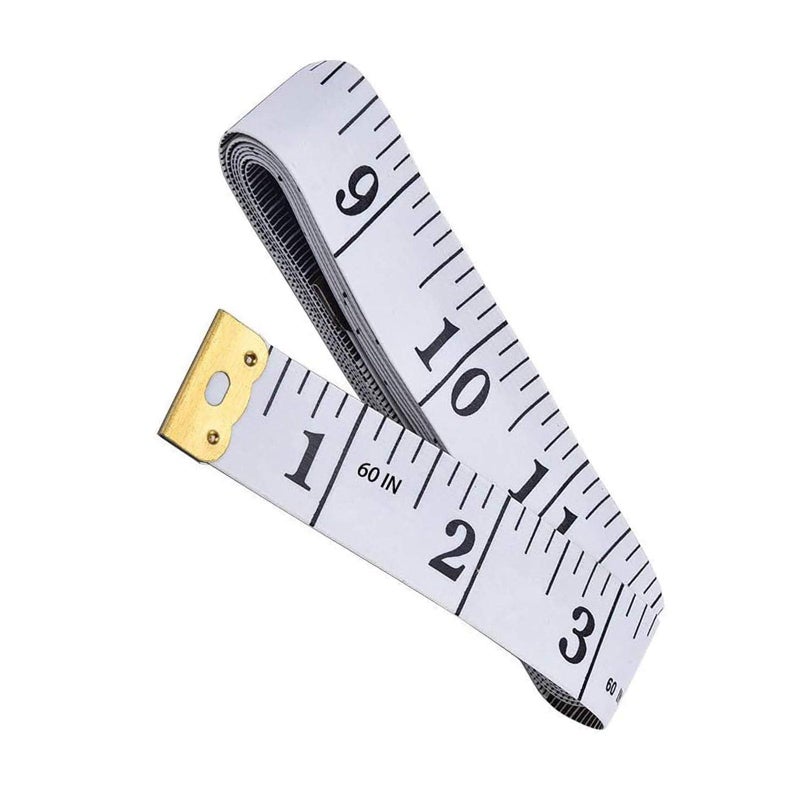 Measuring Tape for Body Measurements, Soft Tape Measure Double Scale, Has 150 Centimetre Scale on Reverse and Front 60 Inchï¼ˆWhiteï¼‰