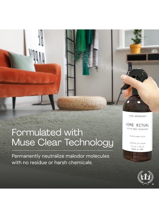 ميوس ابيثيكاري بخاخ مزيل الروائح الكريهة Muse Apothecary Home Ritual Active - مزيل الروائح الكريهة للمنزل - بخاخ مزيل الروائح الكريهة للأثاث ومزيل الروائح الكريهة للحمام - معطر هواء بالزيت العطري - 4 أونصة، Fresh Linen  - Image 3