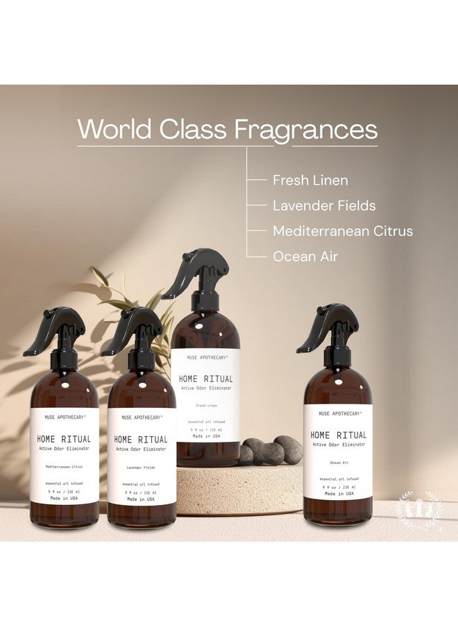 ميوس ابيثيكاري بخاخ مزيل الروائح الكريهة Muse Apothecary Home Ritual Active - مزيل الروائح الكريهة للمنزل - بخاخ مزيل الروائح الكريهة للأثاث ومزيل الروائح الكريهة للحمام - معطر هواء بالزيت العطري - 4 أونصة، Fresh Linen  - Image 4