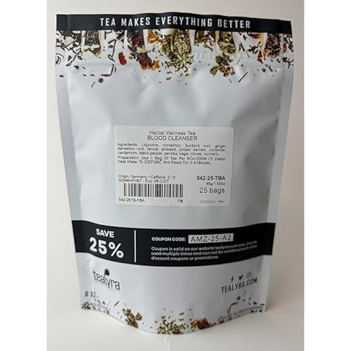 Tealyra - Blood Cleanser Tea - Wellness Detox - Health Tonic - Dandelion - Ginger - Loose Leaf Herbal Tea - Natural Cleanse - Diuretic Tea - Caffeine-Free - 112g (4-ounce) - Image 5