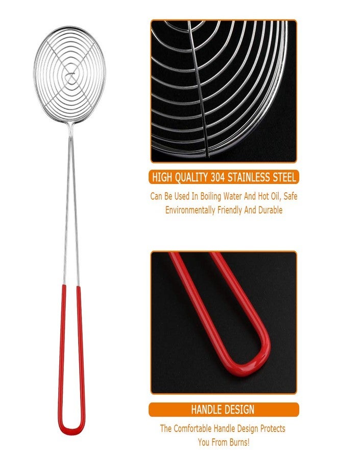 Heqishun 8 Pieces Stainless Steel Spider Strainer Spoon Small Wire Skimmer Colander with Handle for Hot Pot, Tortellini and Meatball - Image 5