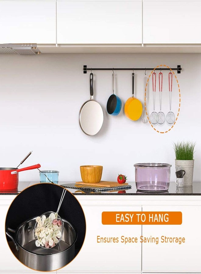 Heqishun 8 Pieces Stainless Steel Spider Strainer Spoon Small Wire Skimmer Colander with Handle for Hot Pot, Tortellini and Meatball - Image 4