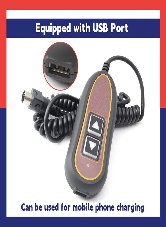 Dusledel 2 Button 5 Pin Remote ZK1200-HC Replacement for Golden for Limoss for Kaidi Motors for RMT for Dewert Hand Controller with Backlight and USB for Lift Chair Power Recliner - Image 5