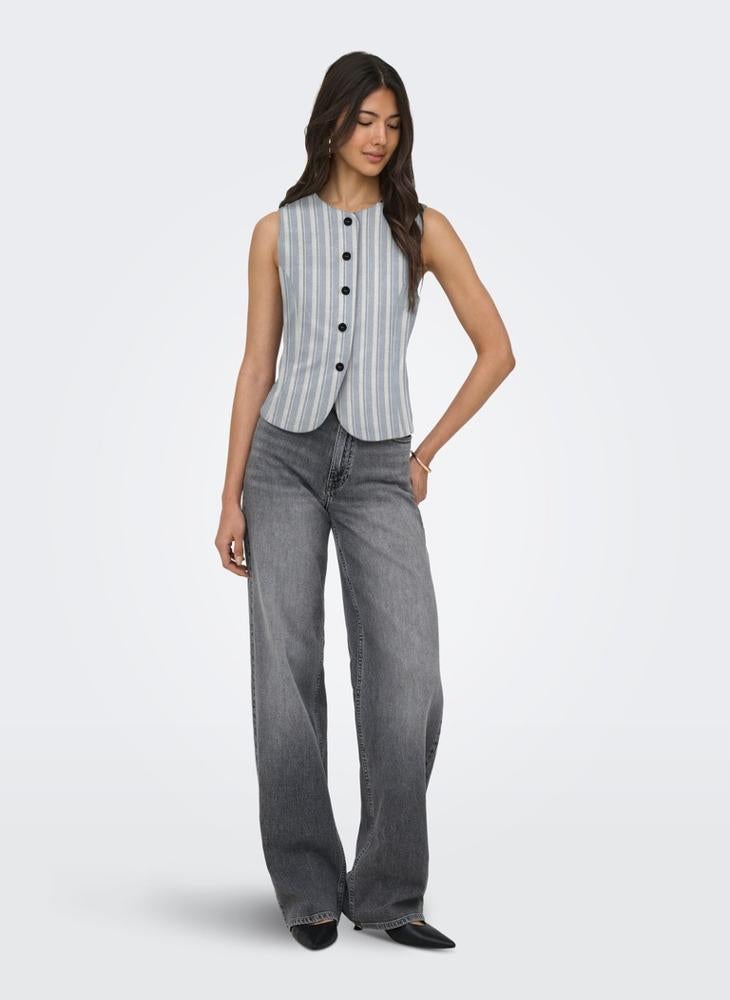 ONLY Onlgoa S/L Linen  Waistcoat - Image 5